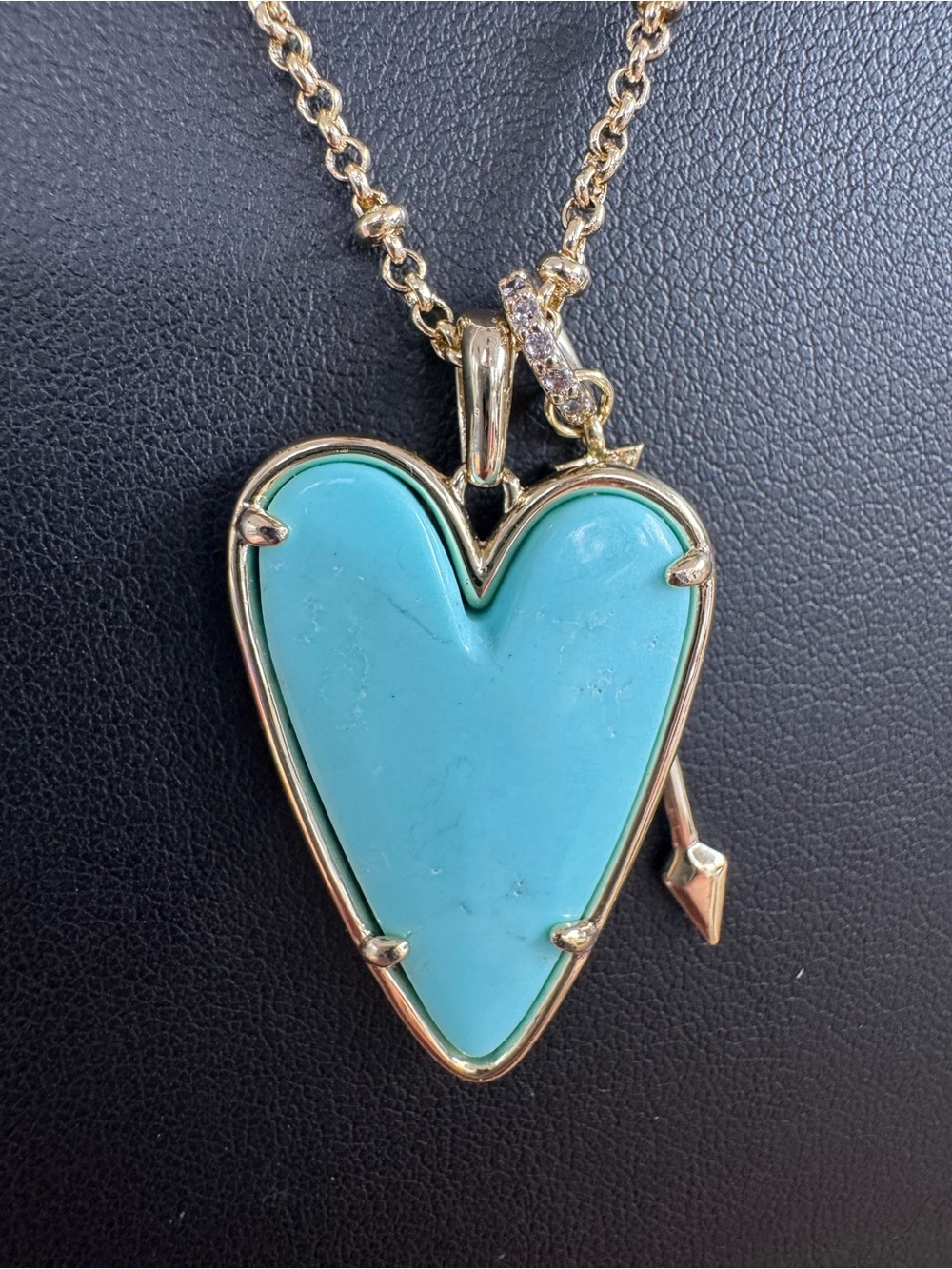Kendra Scott Ansley Gold & Turquoise Heart Long Necklace